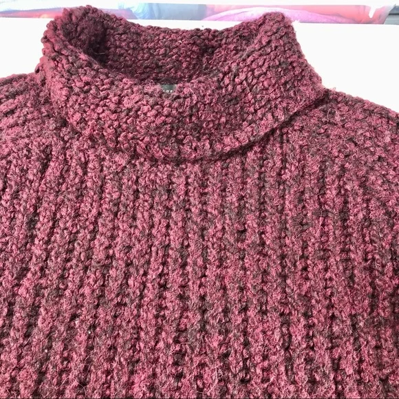 THEORY WOMENS ALPACA SWEATER BURGUNDY WINE S - Picture 7 of 15
